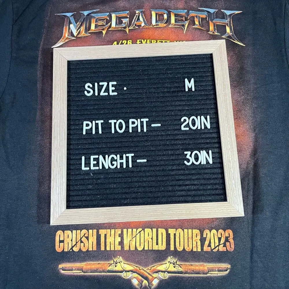 MegaDeth Crush The World‎ Tour 2023 T Shirt Black Men’s Sz M New - Picture 6 of 6